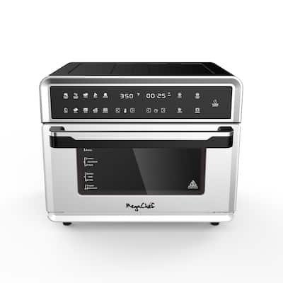 MegaChef 10 in 1 Electronic Multifunction 360 Degree Hot Air Technology Countertop Oven in White - 25 Liter