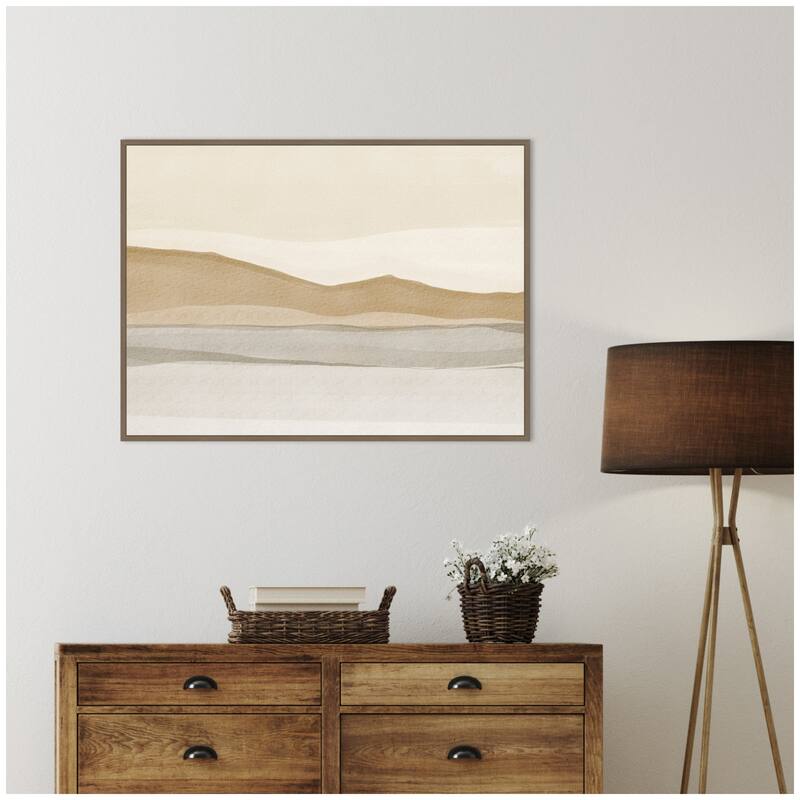 Kate and Laurel Muted Motion by Nikita Jariwala Framed Canvas Wall Art Print