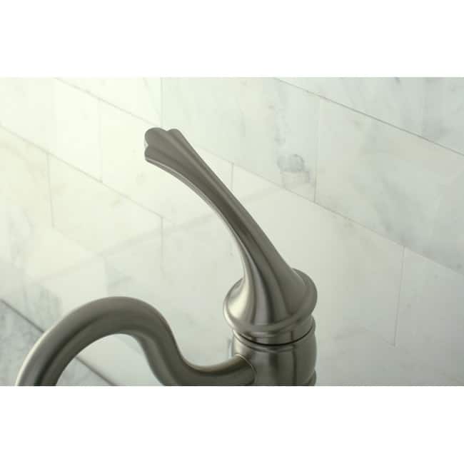 Kingston Brass Georgian Vessel Faucet with Deck Plate and Metal Lever