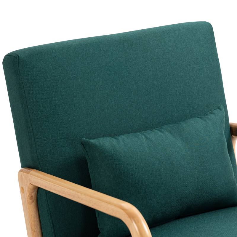 Mid Century Modern Upholstered Accent Chair with Pillow