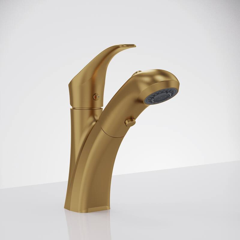 Single Handle Single Hole Pull-Out Basin Bathroom Faucet with Pop‑Up Drain