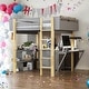 preview thumbnail 11 of 18, Twin Size Wood Loft Bed With Built-in Storage Cabinet and Cubes,Foldable desk,Multiple Choice,2 installation options,White Gray