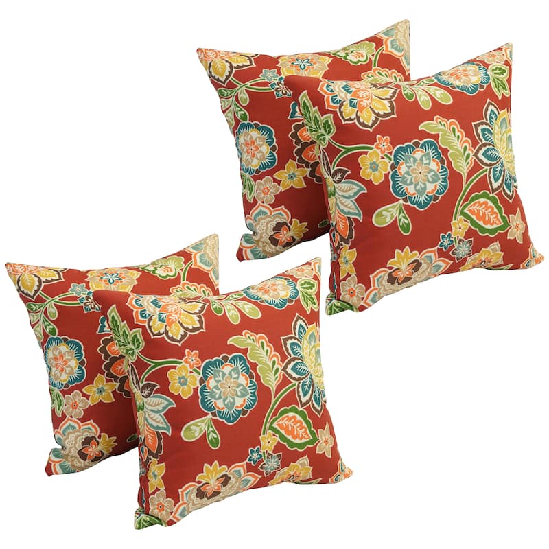 Blazing Needles 17-inch Square Polyester Outdoor Throw Pillows (Set of 4)