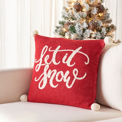 Safavieh 18" Let It Snow Holiday Pillow