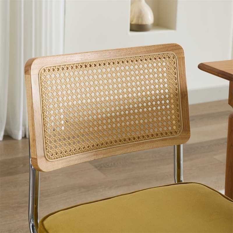 Mid Century Dining Chairs,Accent Chairs,Rattan Kitchen Chairs,2 PCS