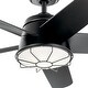 preview thumbnail 2 of 7, Kichler Daya 54 Inch LED Ceiling Fan Satin Black with Black Blades