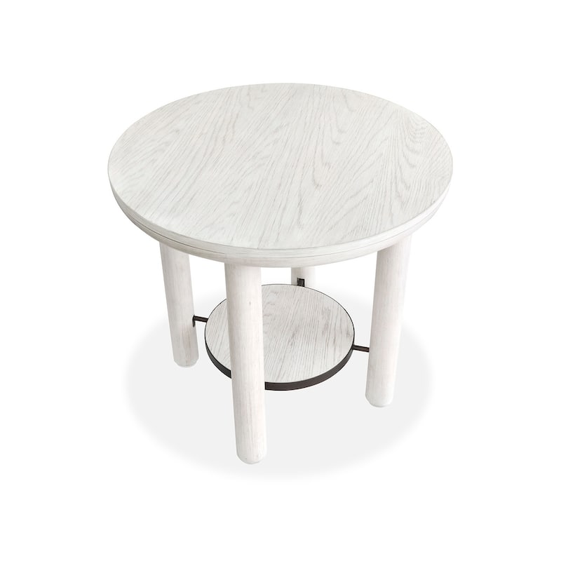Magnussen Home Sunset Cove Moonlight Pearl Round End Table - 28''W x 28''D x 26''H