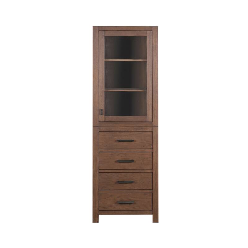 Avanity Modero 71" Wood Free Standing Bathroom Linen Tower - Mocha Oak