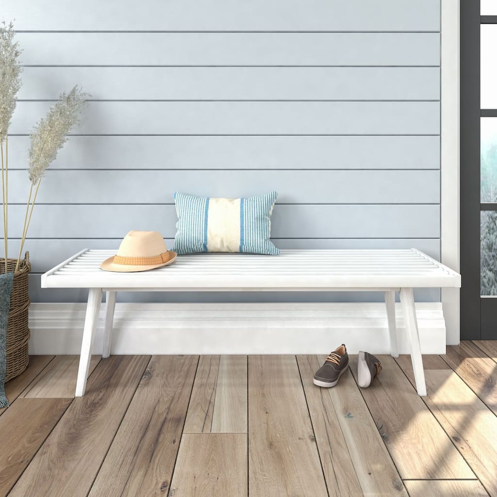 Plank and Beam Mid Century Double Wood Entryway Bench