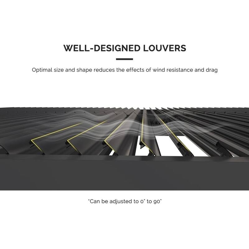 PURPLE LEAF Louvered Pergola Outdoor Aluminum Pergola with Adjustable Roof for Patio Hardtop Gazebo