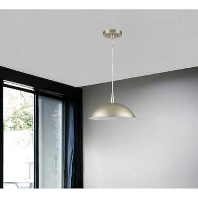 HomeRoots Silver Metal Hanging Light with Dome Shade - 12' X '5.5' X '12