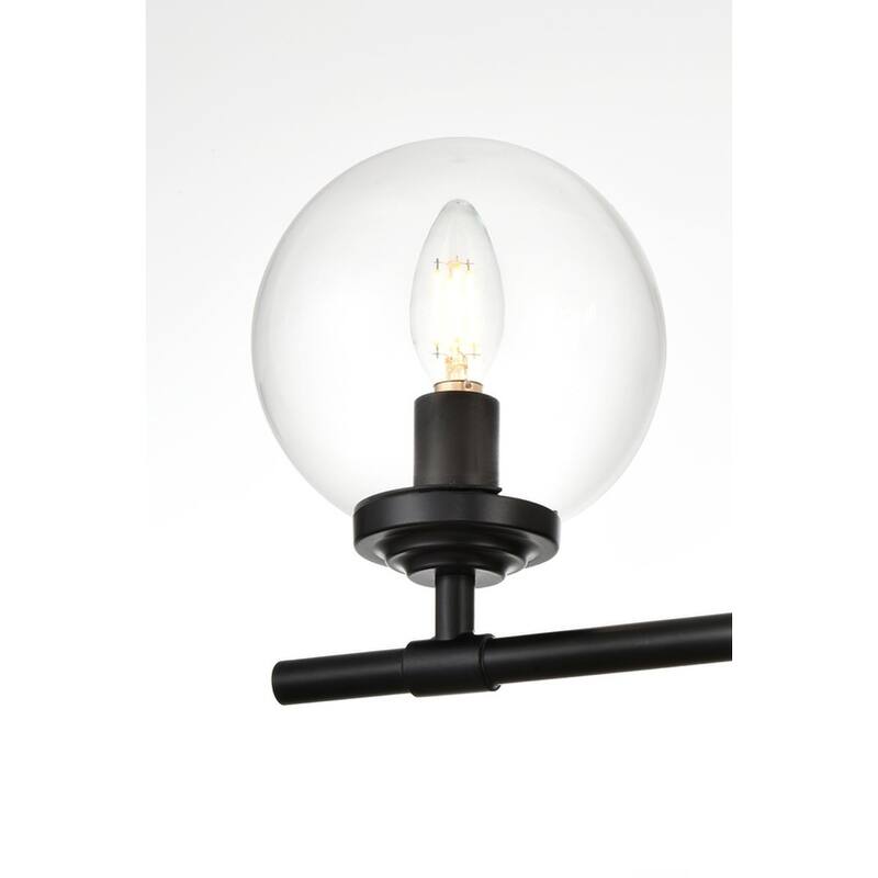 Inzo 1 Light Black and Clear Bath Sconce