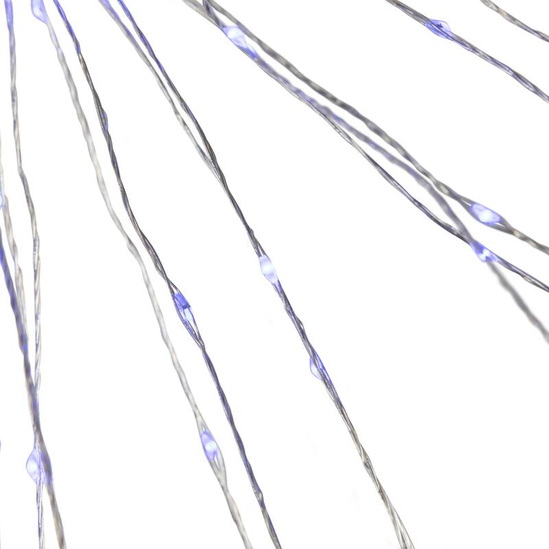 20" LED Firework Silver Branch Christmas Decoration Blue Lights