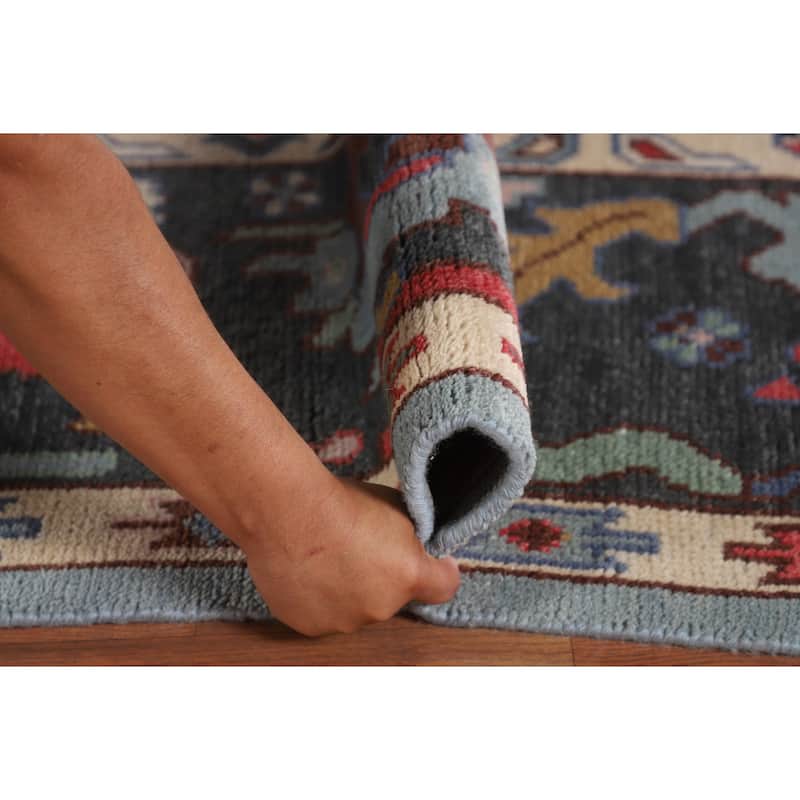 Transitional Oushak Indian Area Rug Handmade Wool Carpet - 8'2" x 9'9"