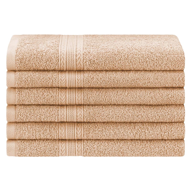 Eco-Friendly Sustainable Cotton Hand Towel by Superior (Set of 6)