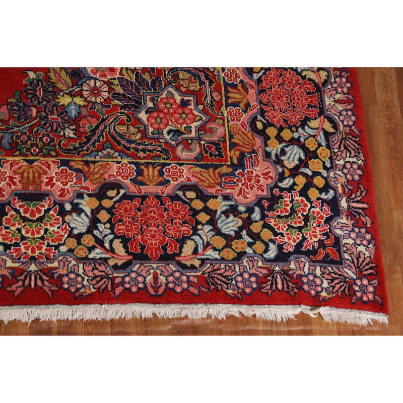 Red Sarouk Persian Large Rug Handmade Wool Carpet - 10'7" x 13'7"