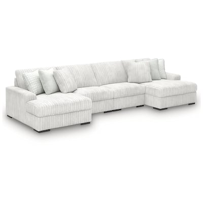 Signature Design by Ashley Stupendous White 4-Piece Sectional with Double Chaise - 182" W x 67" D x 41" H