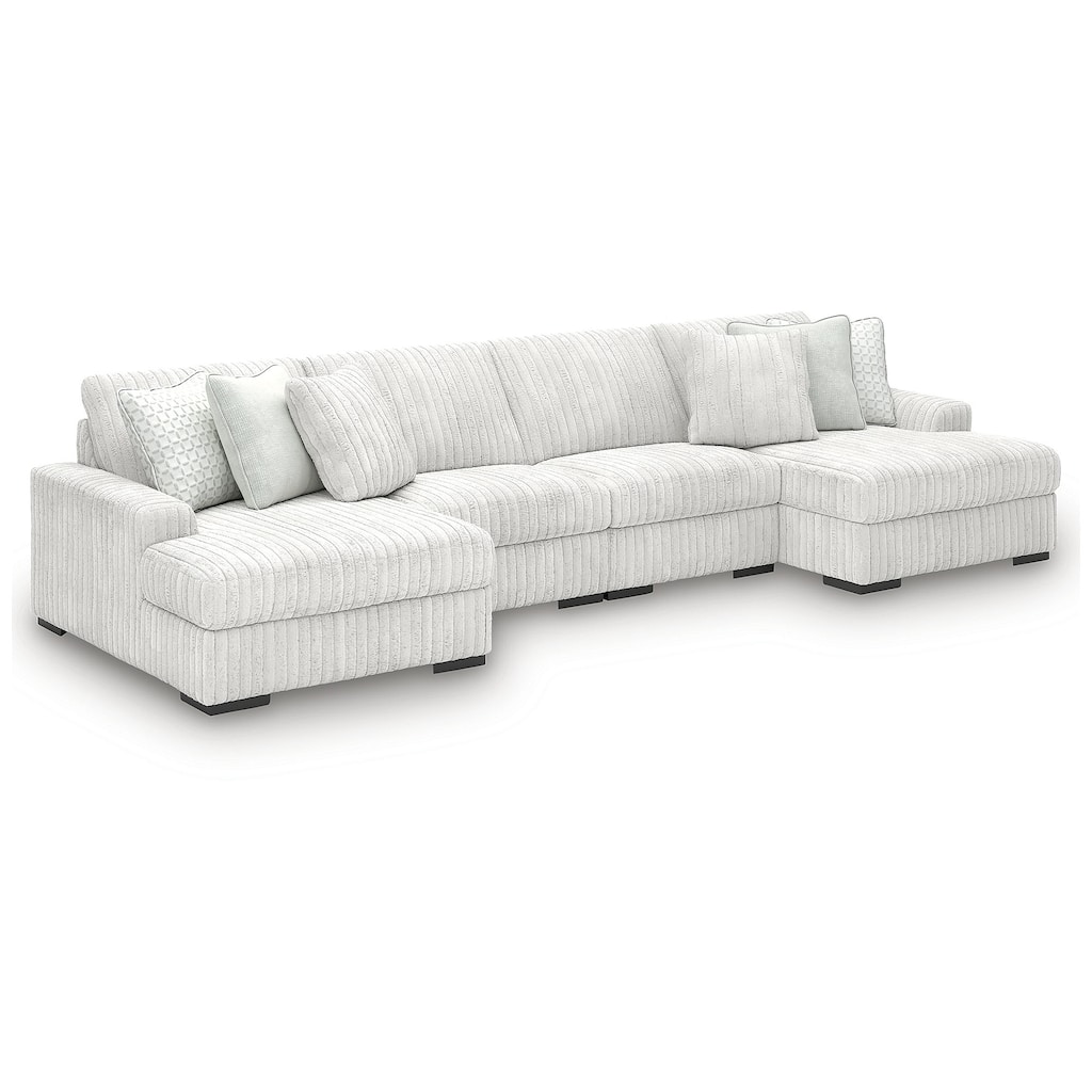 Signature Design by Ashley Stupendous White 4-Piece Sectional with Double Chaise - 182" W x 67" D x 41" H