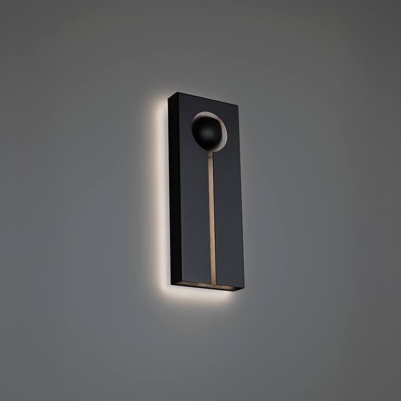 Keyhole 16in LED Outdoor Wall Light 3000K in Black/Textured Brushed Nickel
