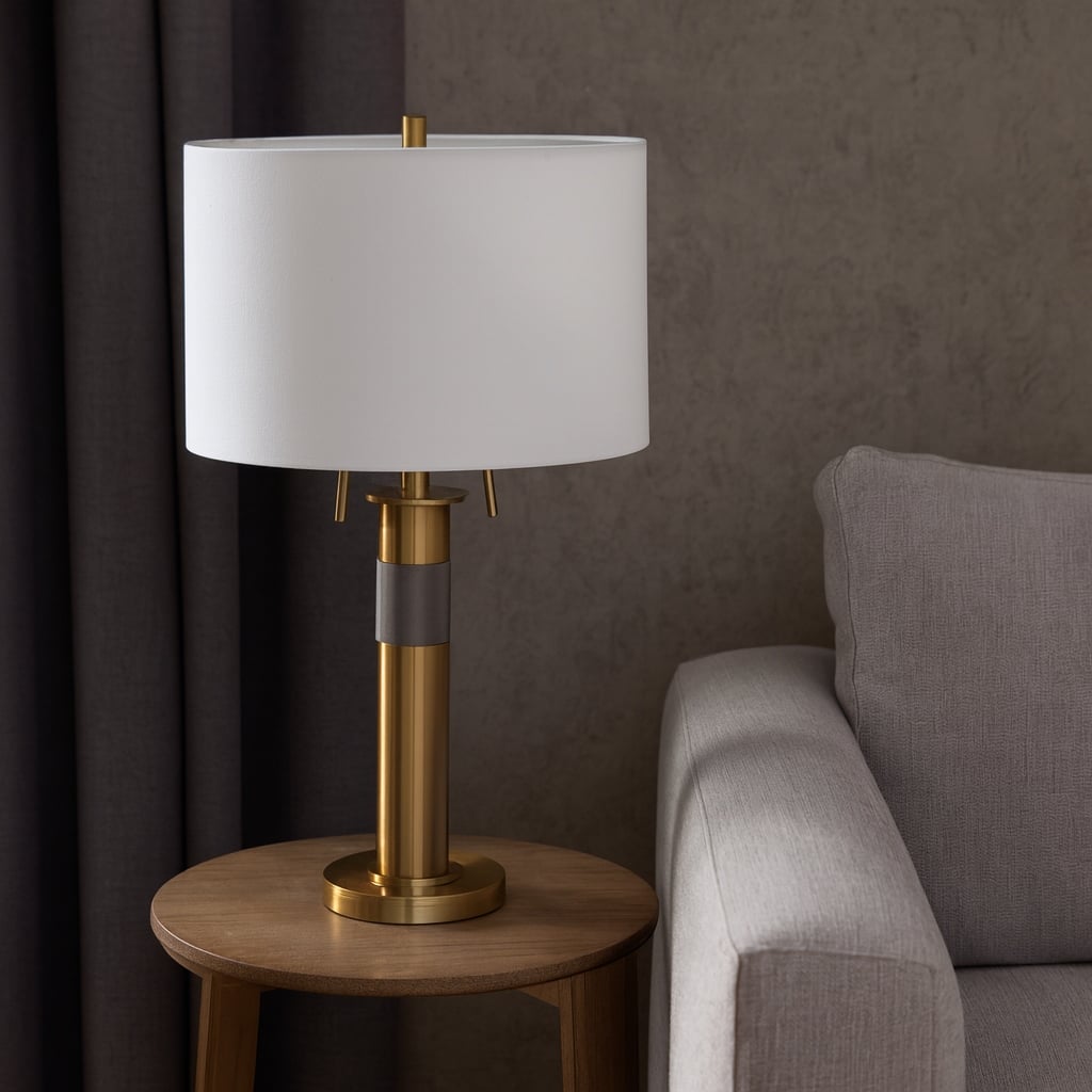 Metal Dual Pulls Contemporary Table Lamp - Gold, 25 in. - 25.0"
