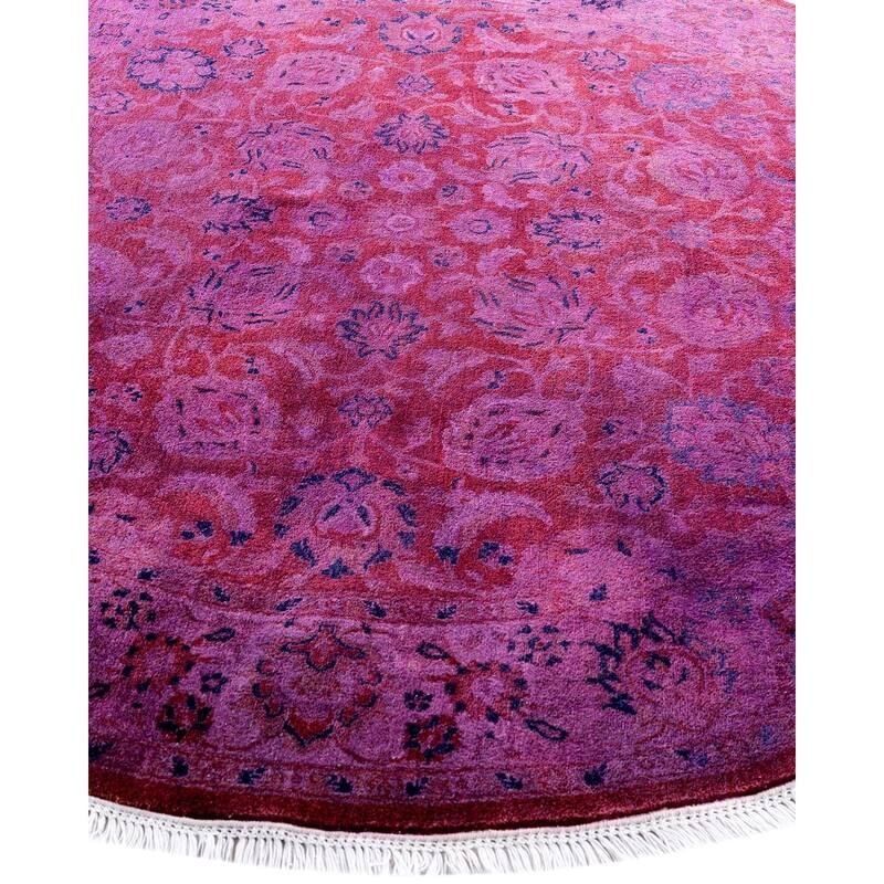 Fine Vibrance One-of-a-Kind Hand-Knotted Area Rug - Pink, 5' 1" x 5' 1" - 5' 1" x 5' 1"
