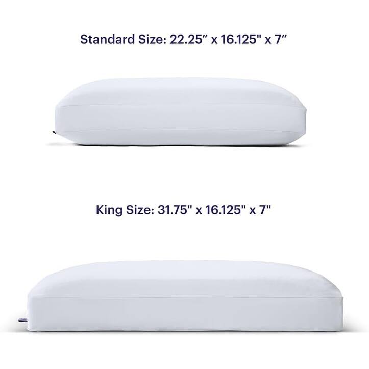 Purple - DreamLayer Modern Adjustable King Pillow with GelFlex® Grid Cooling and MicroAir™ Foam Support - White
