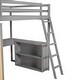 preview thumbnail 12 of 11, Full Size Loft Bed With Ladder,Shelves and Desk for Home