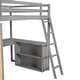 preview thumbnail 12 of 11, Full Size Loft Bed with Ladder, Shelves, and Desk, Space-Saving, Sturdy Design