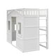 preview thumbnail 11 of 112, Solid Wood House Loft Bed with Window Design and Ladder, Twin/Full Size Playhouse Bed Loft Bed Frame with Guardrail for Kids