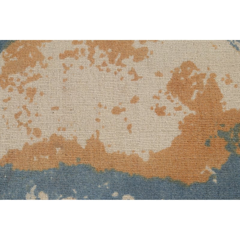 Nature Print Abstract Modern Area Rug Handmade Oriental Wool Carpet - 5'3"x 7'7"