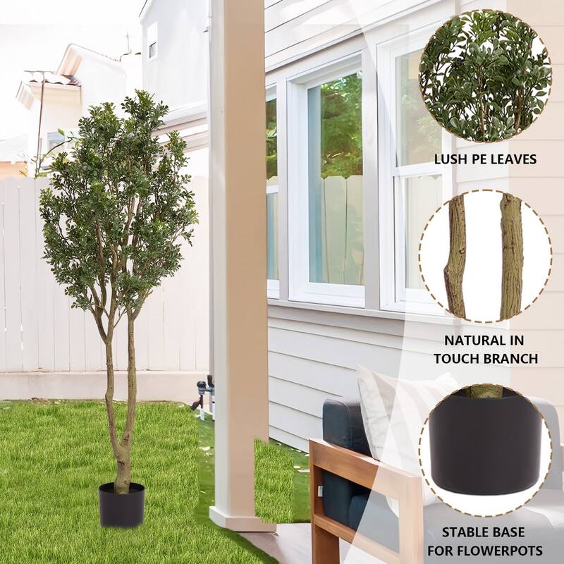 Large artificial curved branches of green plants