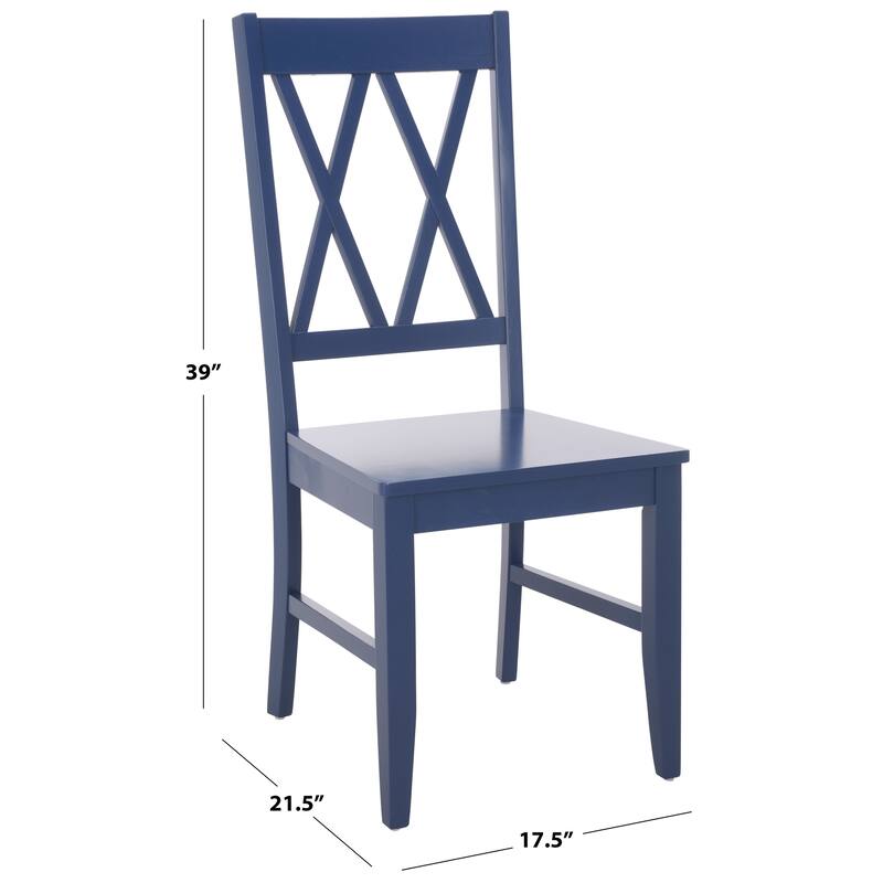 SAFAVIEH HOME Yana Double X-Back Side Chair - 18"W x 22"D x 39"H