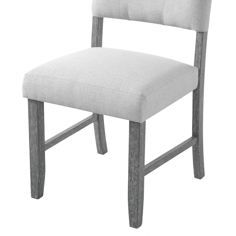 Wooden Dining Chairs Set of 4, Modern Fabric Upholstered Kitchen Side Chairs, Farmhouse Dining Room Chair with Solid Wood Legs