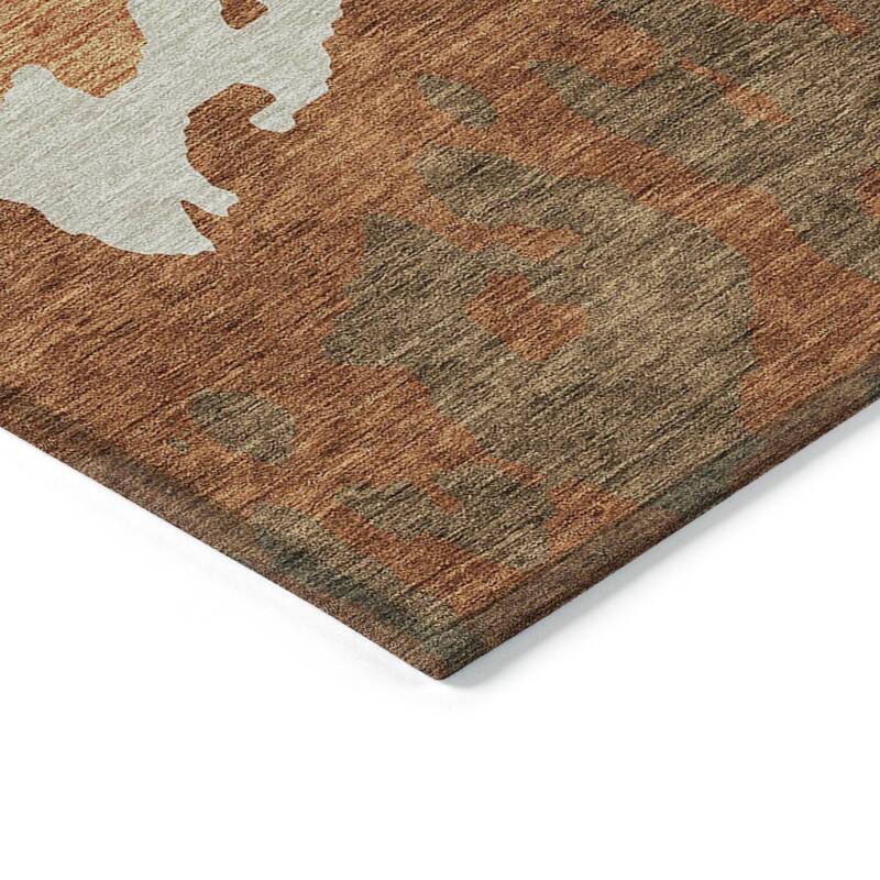 Machine Washable Indoor/ Outdoor Modern Abstract Chantille Rug