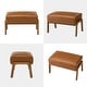 preview thumbnail 49 of 50, Glitzhome 24.5"W Leatherette Accent Stool With Walnut Rubberwood Legs