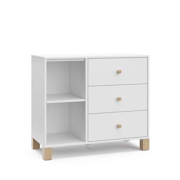 slide 2 of 32, Storkcraft California 3 Drawer Combo Dresser White/Driftwood