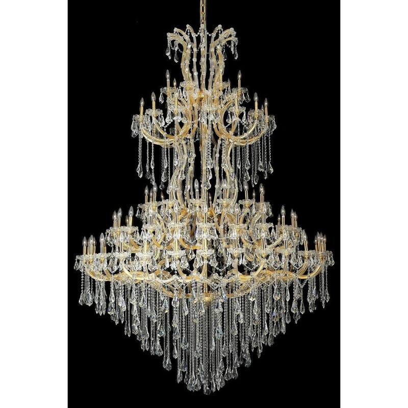 Elegant Lighting 2801G96/RC Maria Theresa 85 Light 72" Wide Crystal - Gold