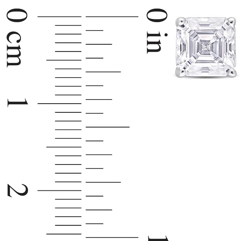 Miadora 3ct DEW Octagon Asscher Created Moissanite Stud Earrings Sterling Silver