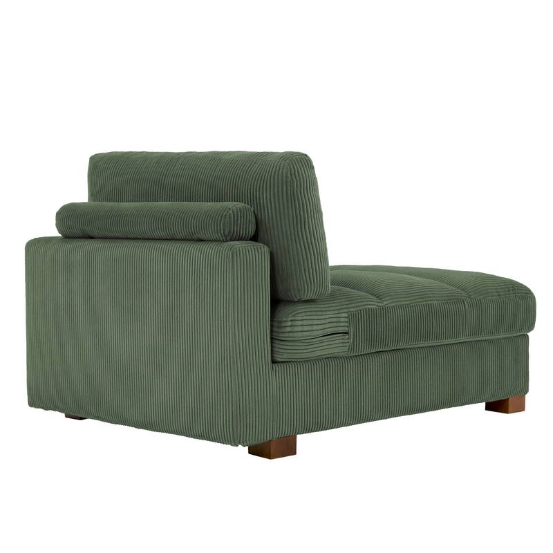 Oversize Corduroy Chaise Lounge Modular Sectional Sofa with Pillow