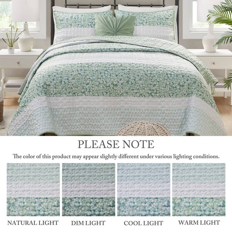 Madison Park Evian 4 Piece Seersucker Quilt Set with Throw Pillow