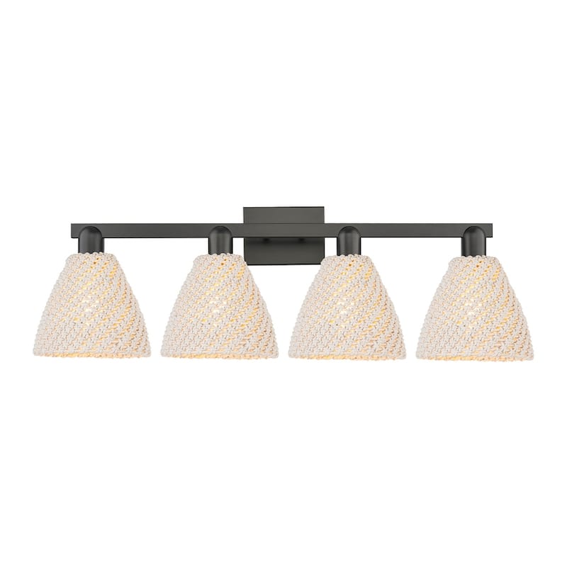 Innovations Lighting 716-4W-11-36 Natural Ballston Dome Vanity Natural - Matte Black / Natural
