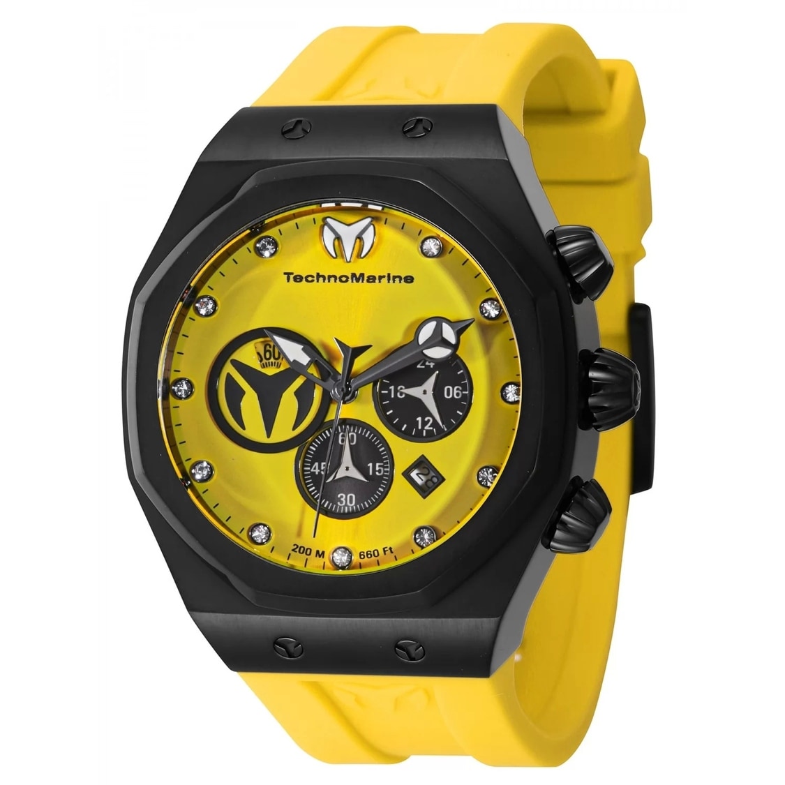 Technomarine Men's TM-523002 Reef Quartz Black, Yellow Dial Watch