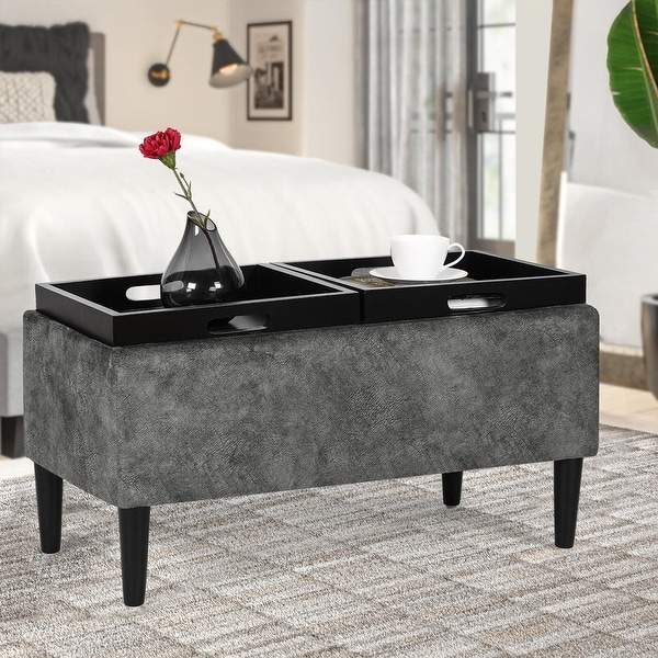 Storage ottoman with tray clearance lid