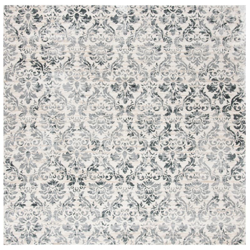 SAFAVIEH Isabella Sanjuana Traditional Rug - 6'7" Square - Grey/Ivory