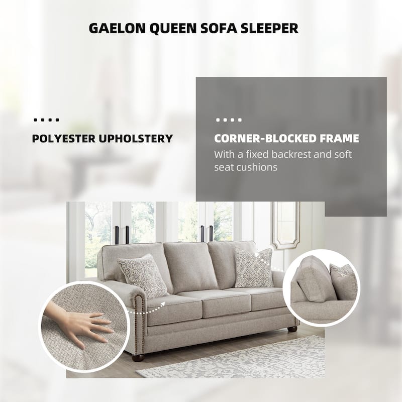Signature Design by Ashley Gaelon Dune Queen Sofa Sleeper - 87" W x 41" D x 39" H