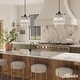 preview thumbnail 2 of 8, Hunter + Jasmine Roth Ontario Ribbed Glass Pendant Chandelier - Foyer, Dining Room, Kitchen Table or Island - Transitional, Glam