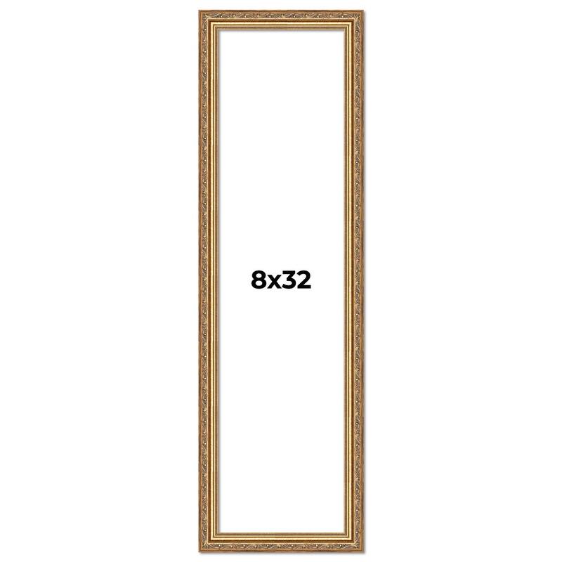 8x32 Frame Red Solid Wood Picture Frame Width 1.75 Inches | Interior Frame Depth 1 13/16 Inches