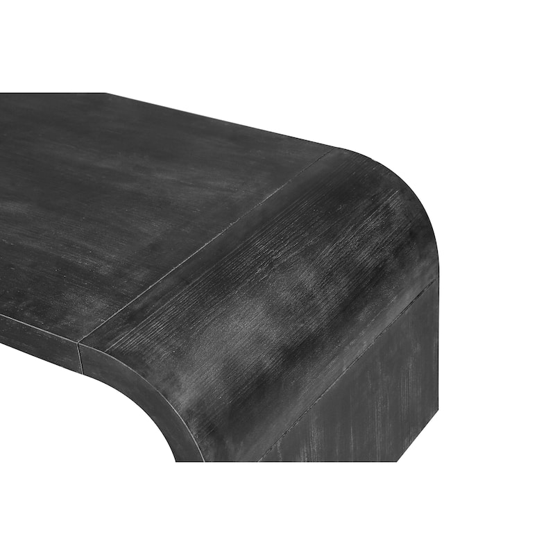Farmhouse Vintage Curved Art Deco Design Crafts Coffee Table