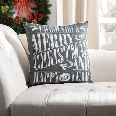 SAFAVIEH Holiday Betsi Green/White 18-inch Decorative Pillow