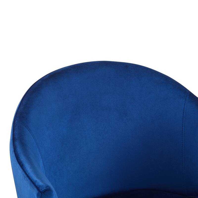 Navy Blue Set of 2 Velvet Upholstered Dining Chair Vanity Chair Dressing Chair Coffee Chair with Iron Frame